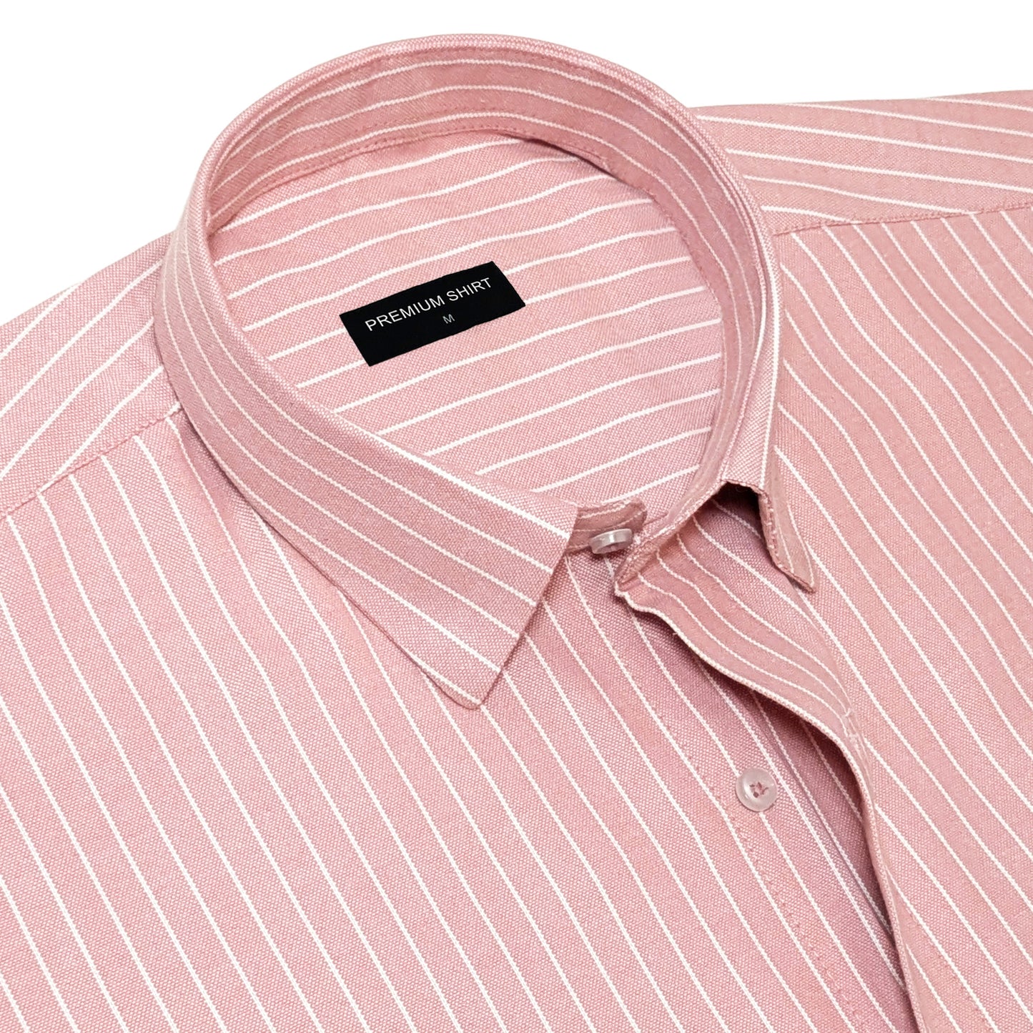 Peach Pinstripe Oxford Shirt For Men