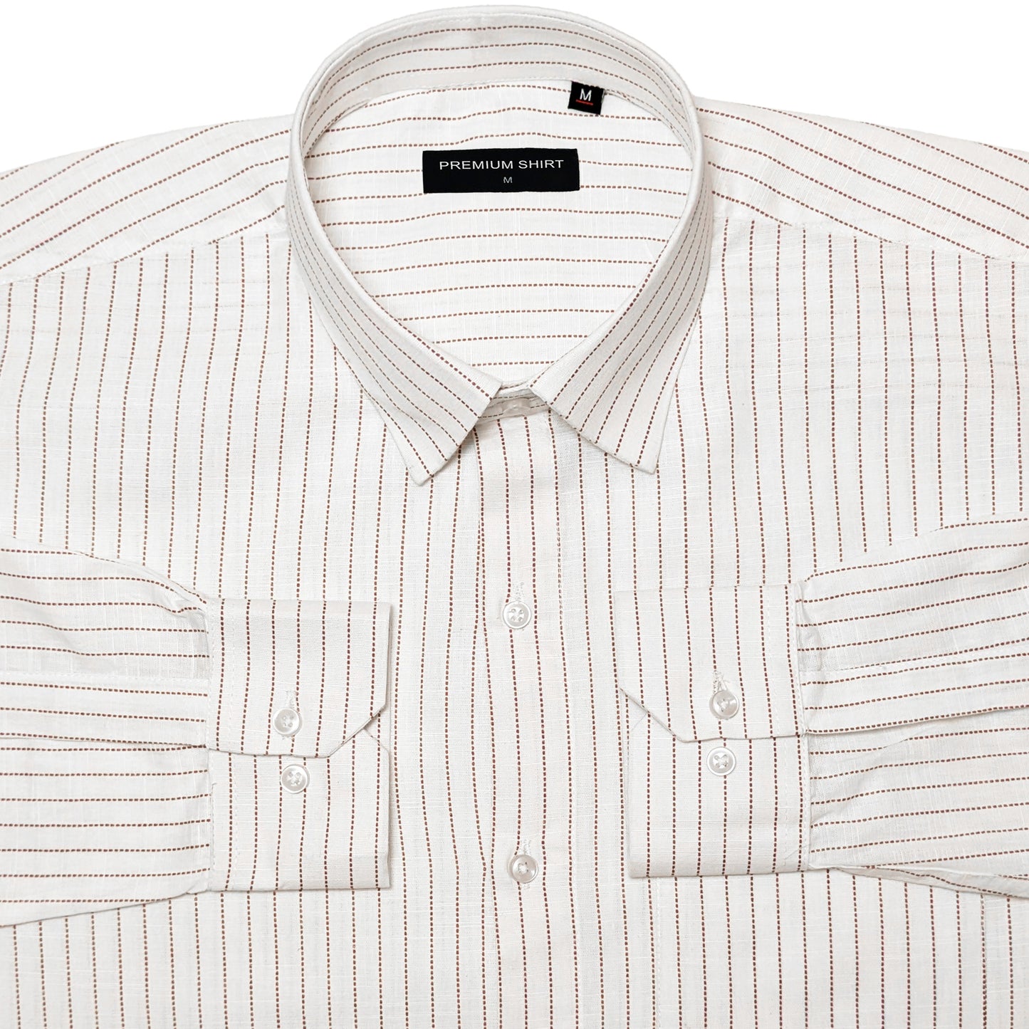 Fine Maroon Pinstripe Linen Shirt For Men