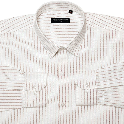 Fine Maroon Pinstripe Linen Shirt For Men