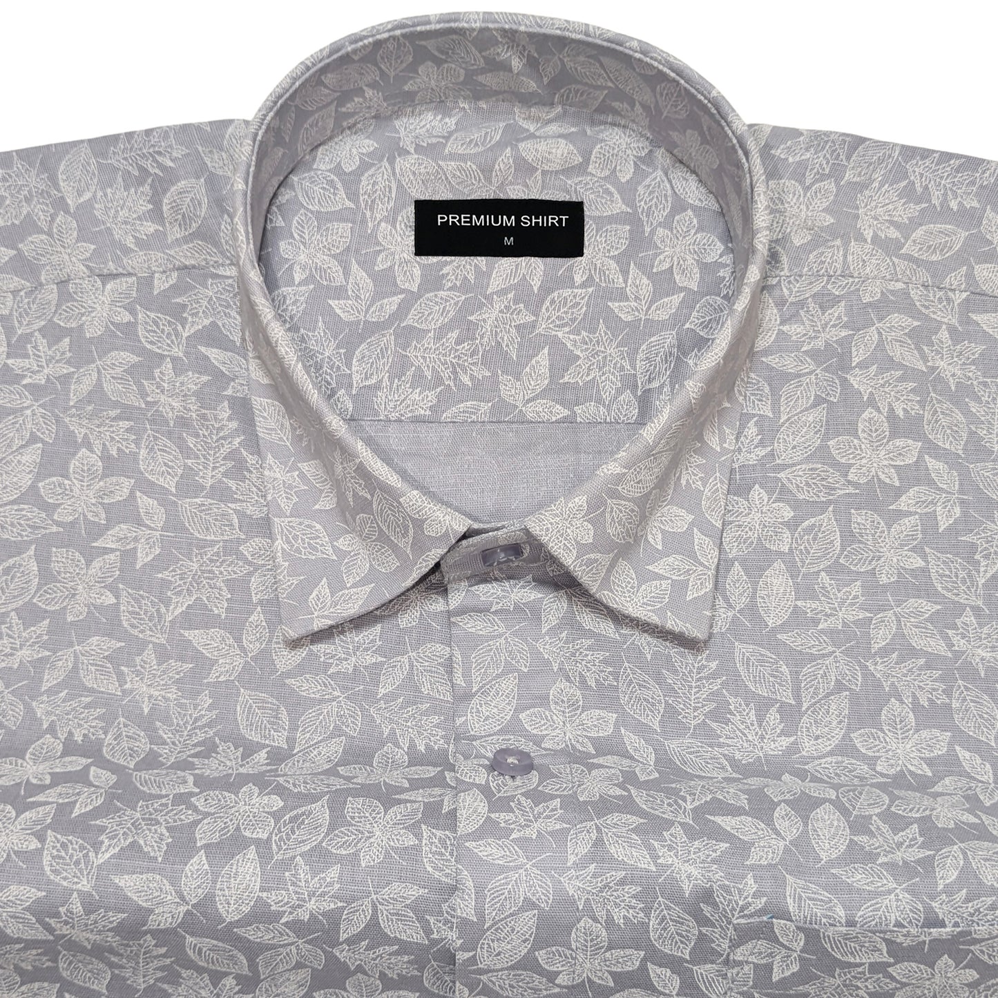 Frosted Lavender Abstract Linen Shirt For Men