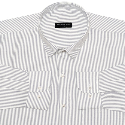 Silver Grey Pinstripe Oxford Shirt For Men