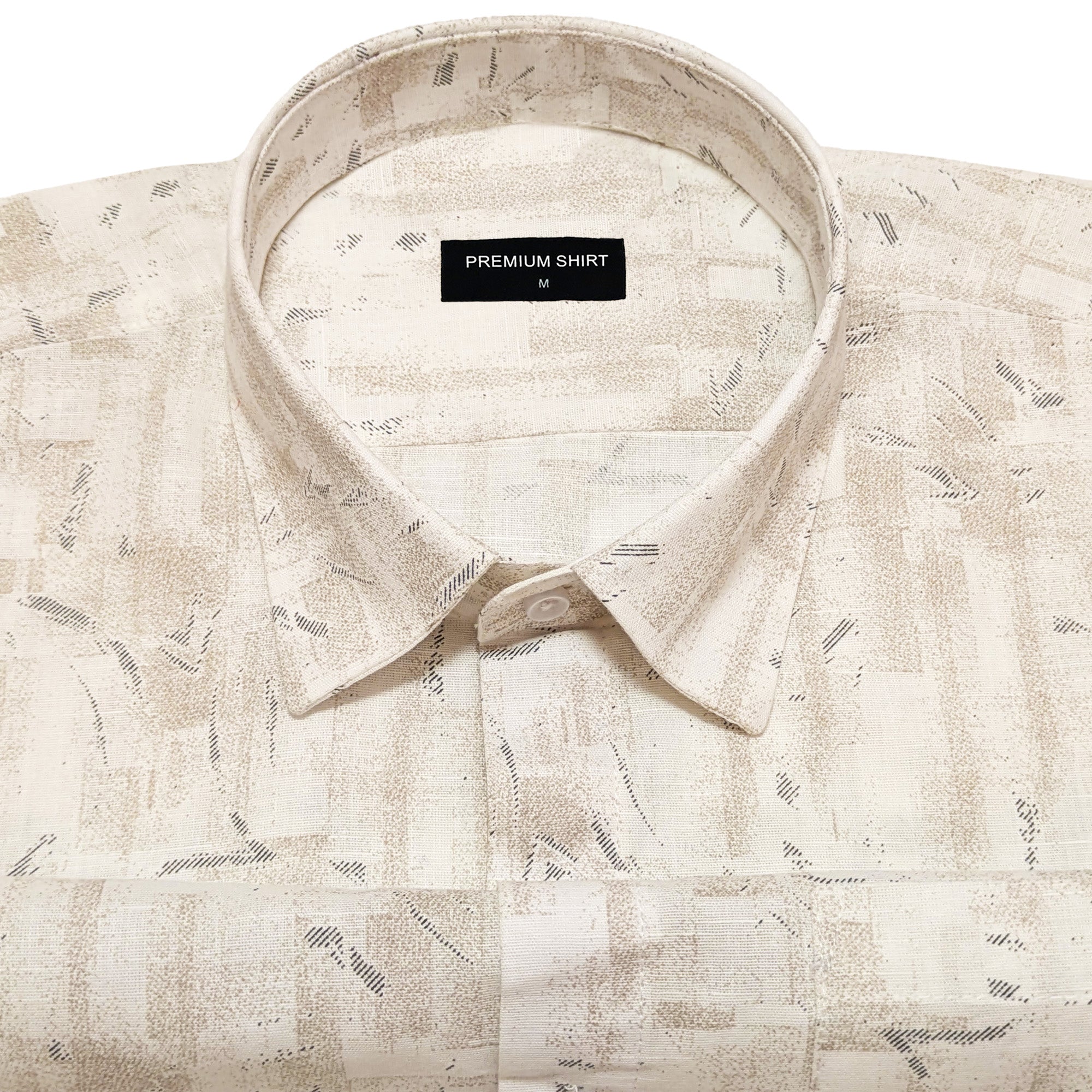 Sandstone Abstract Linen Shirt
