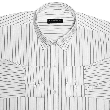 White Noir Pinstripe Oxford Shirt For Men