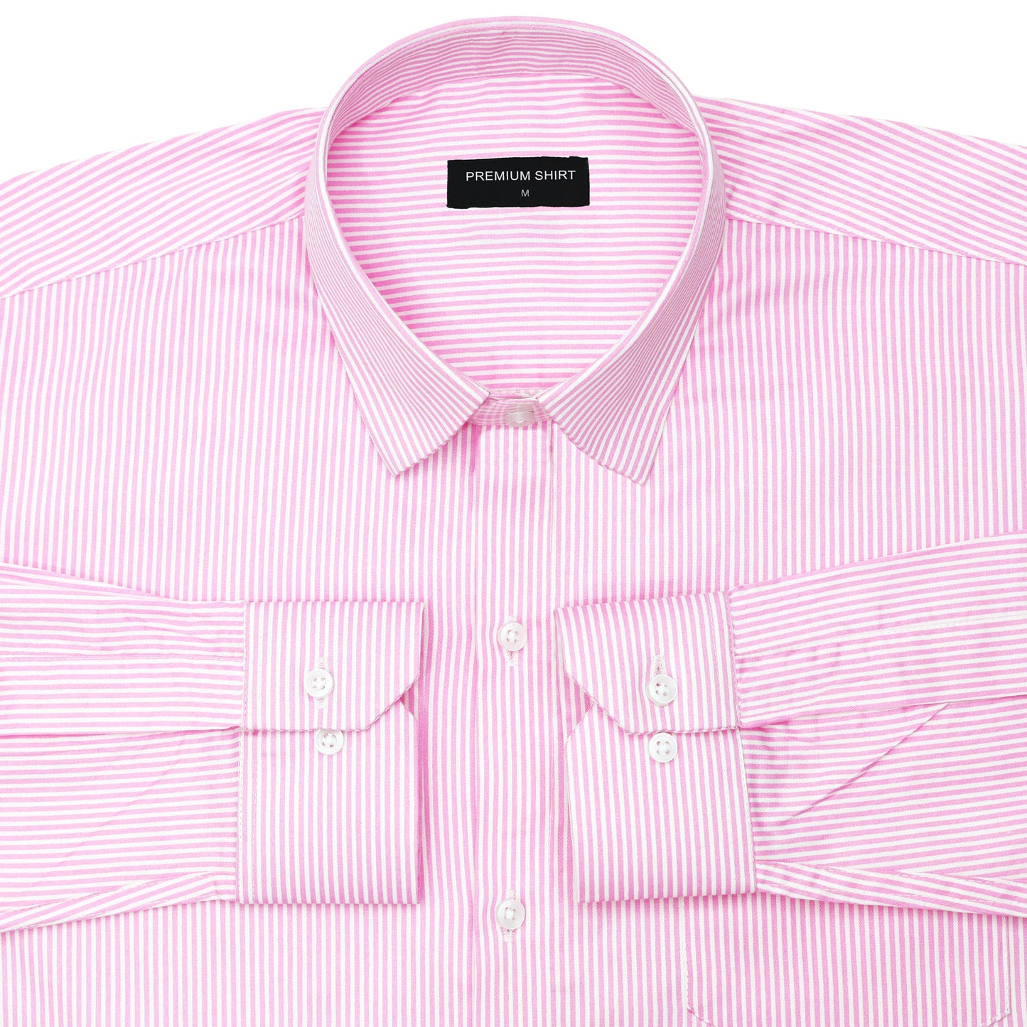Pink Cotton Blend Stripes Shirt for Men