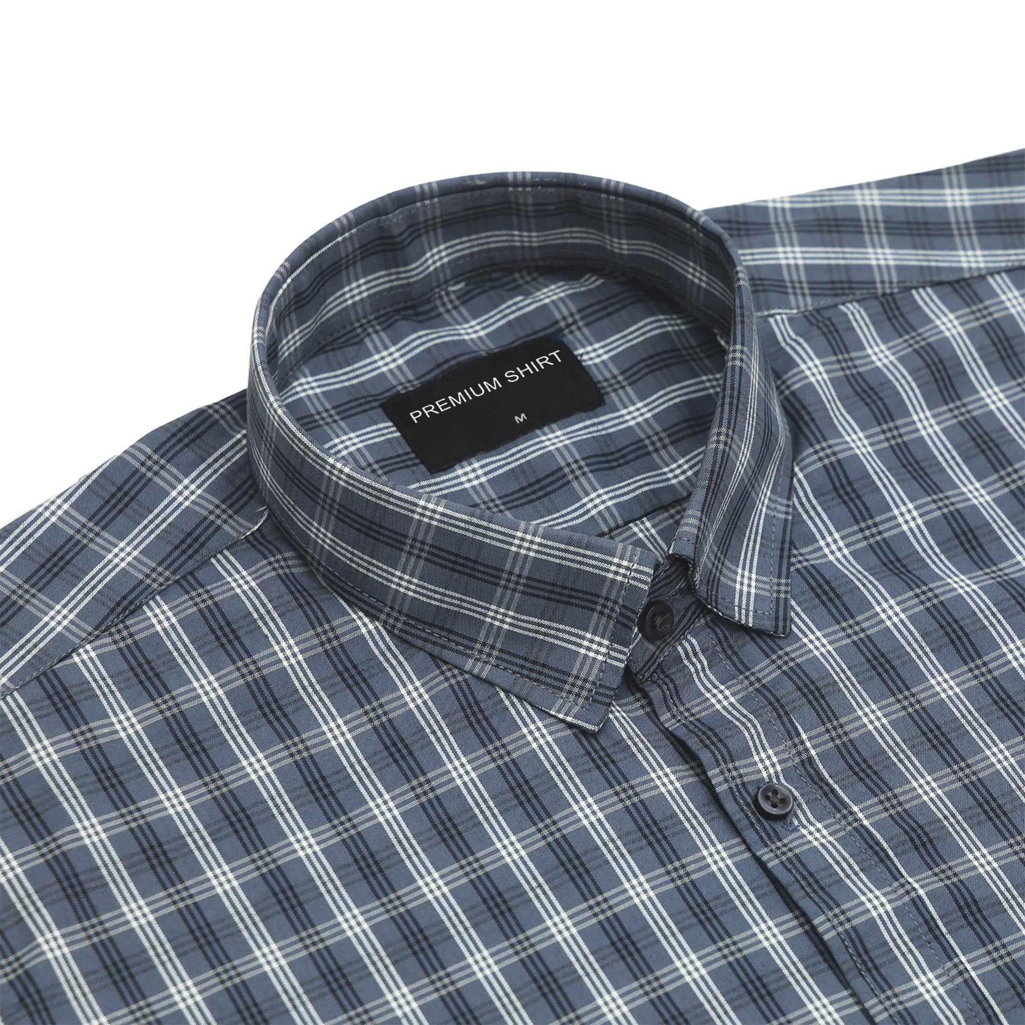 Pack of 2 Dark Grey & Dark Grey Classic Check Cotton Shirts Bundle For Men