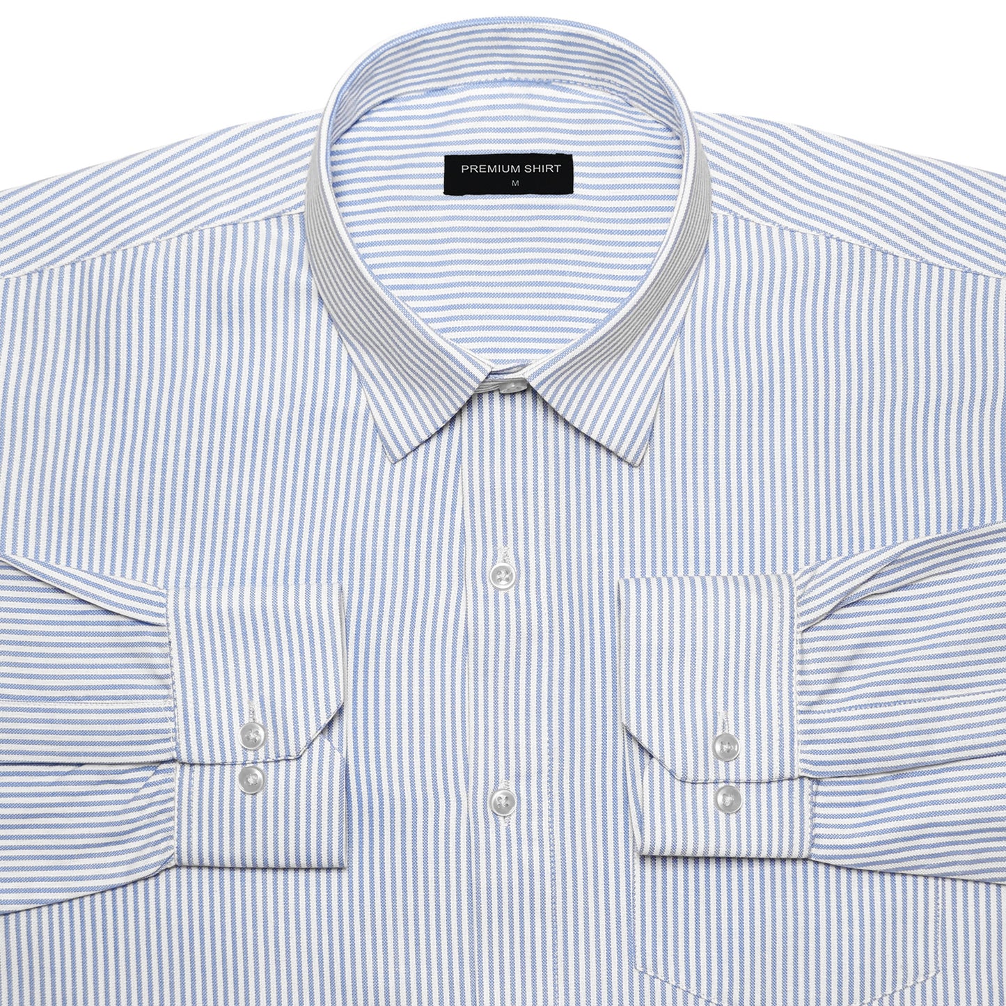 Bold Blue Pinstripe Oxford Shirt For Men