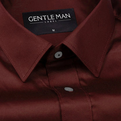 Maroon Satin Shirt for Men