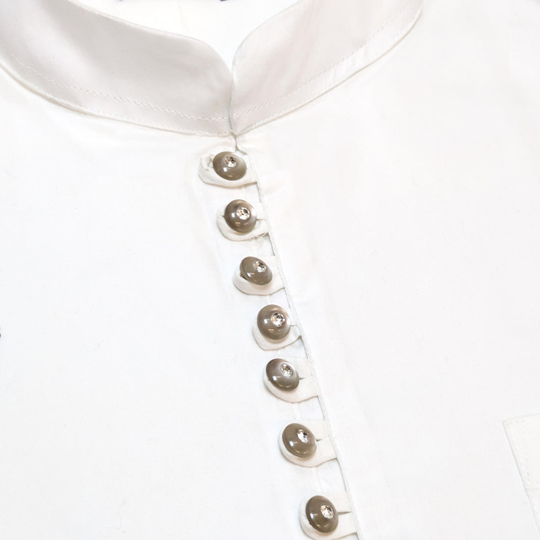 White Satin Short Kurta For Men