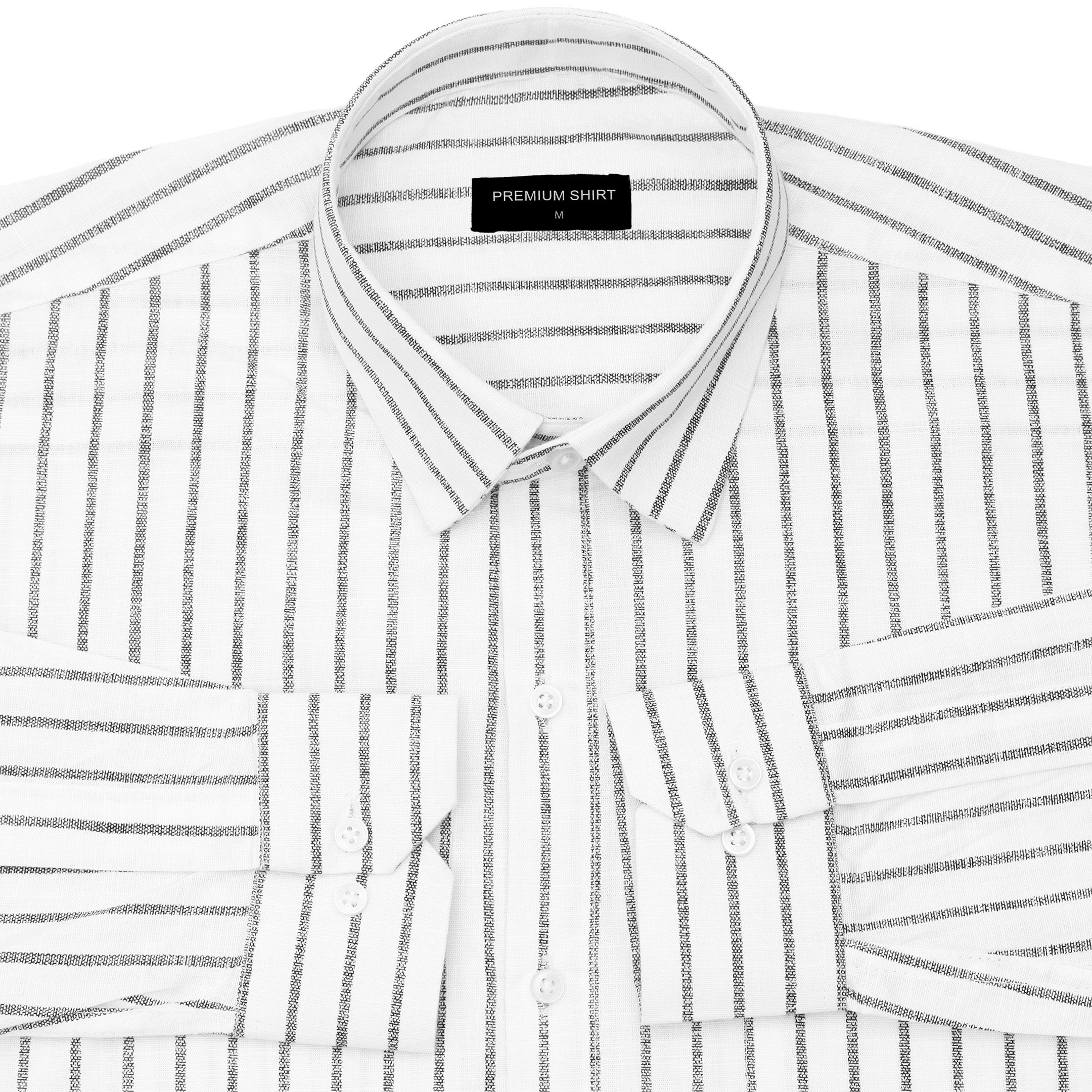 White Pinstripe Linen Shirt