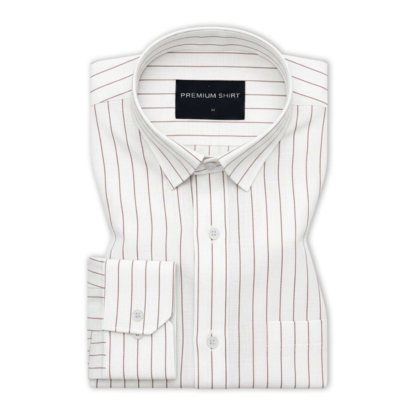 Fine Maroon Pinstripe Linen Shirt For Men