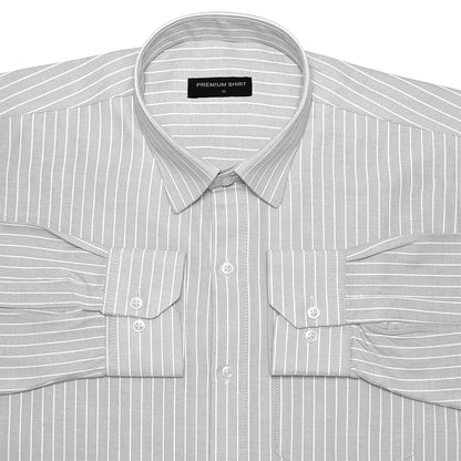 Grey Small Pinstripe Oxford Shirt For Men