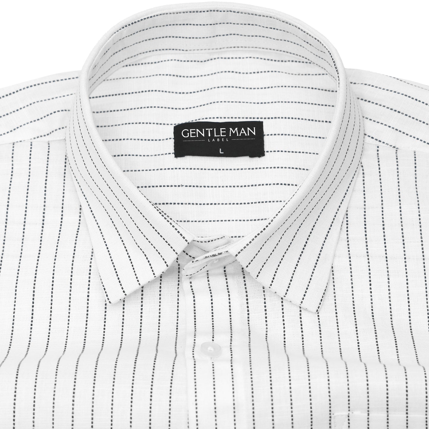 Fine Black Pinstripe Linen Shirt For Men