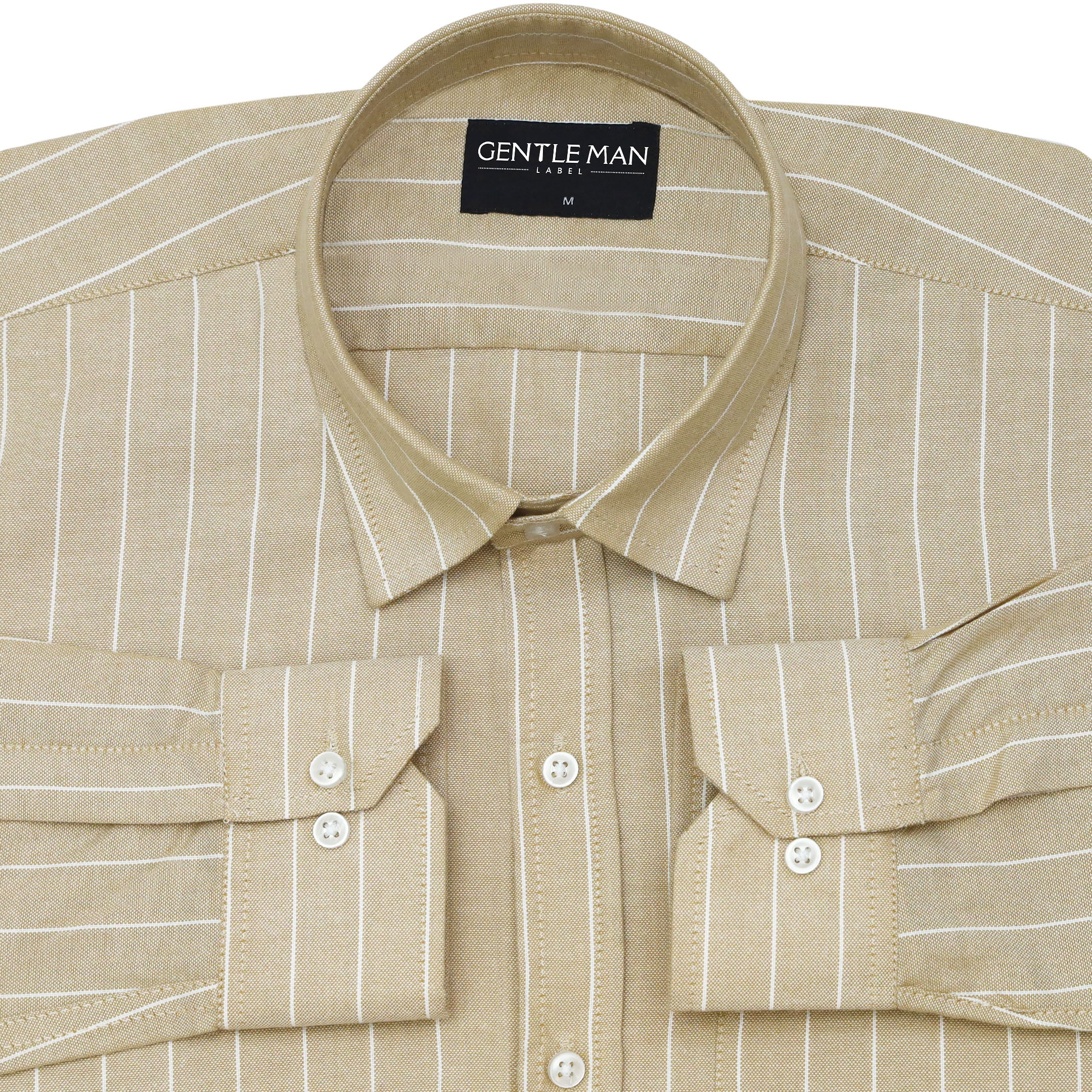 Desert Beige Pinstripe Oxford Shirt