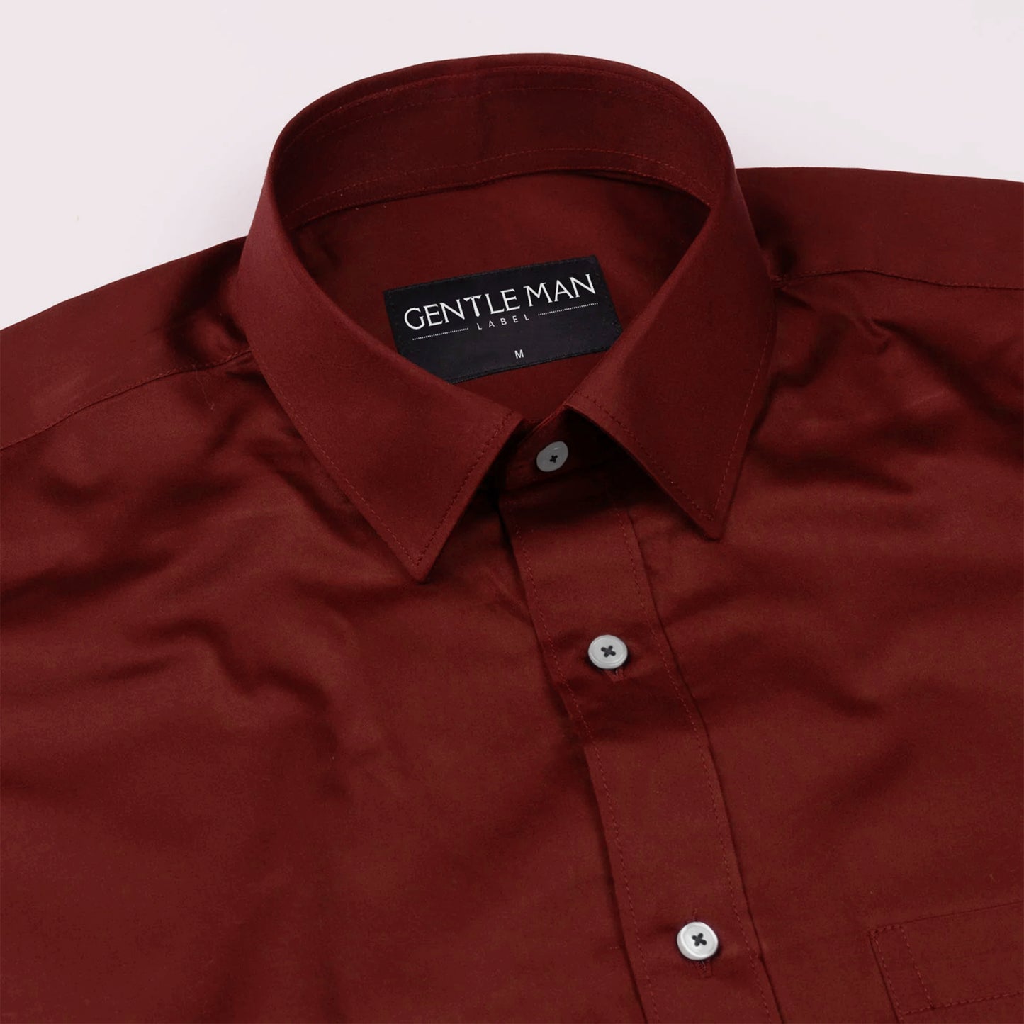 Crimson Red Satin Shirt for Men