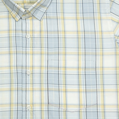 Lemon Frost Classic Check Paper Cotton Shirt For Men
