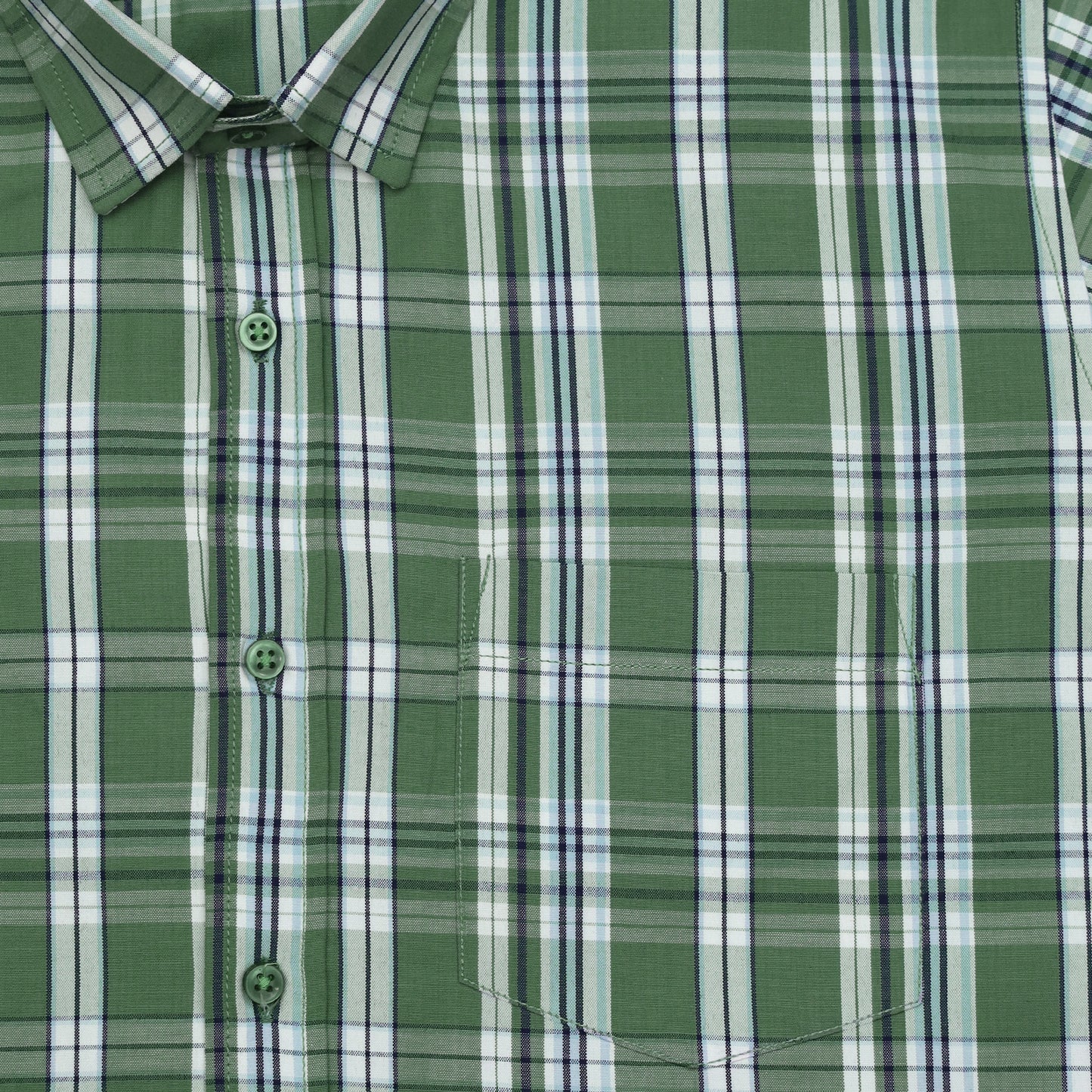 Highland Green Classic Check Paper Cotton Shirt For Men