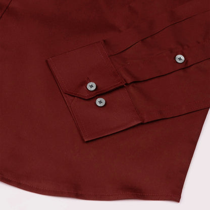 Crimson Red Satin Shirt for Men