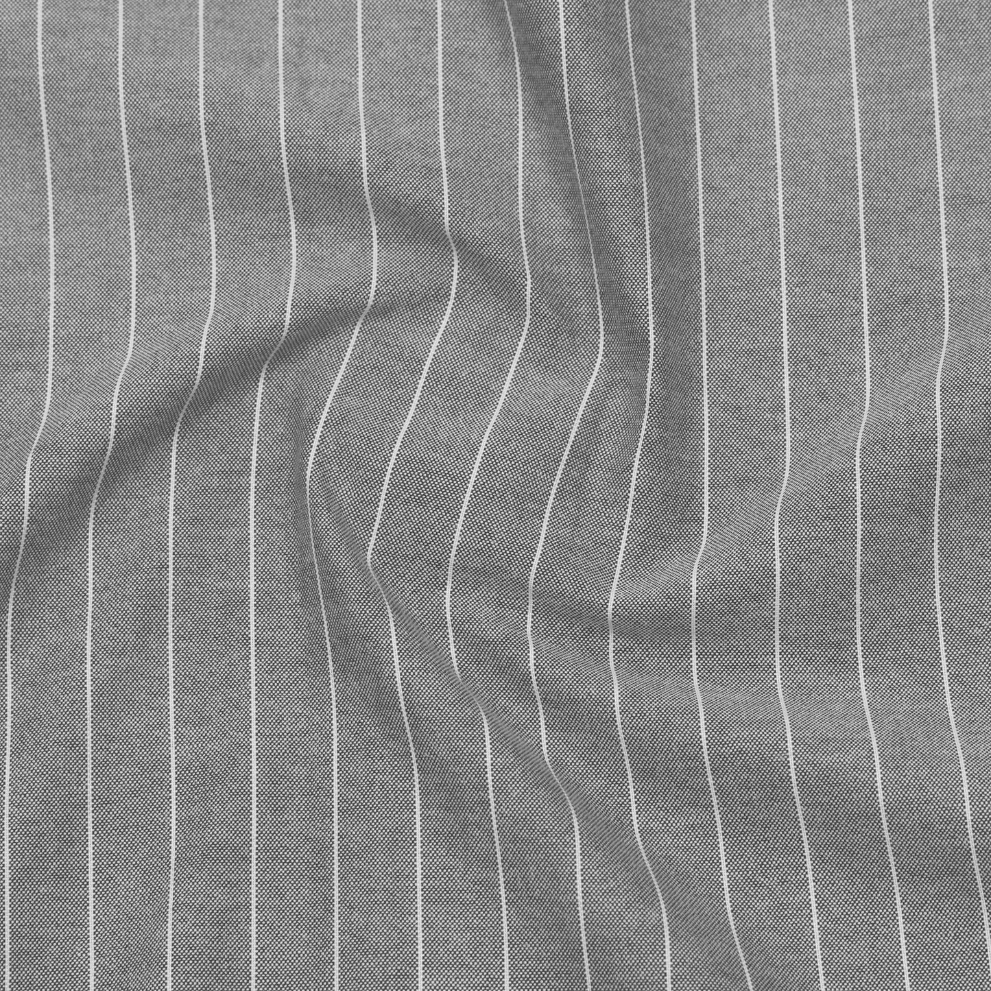 Ash Grey Pinstripe Oxford Shirt For Men