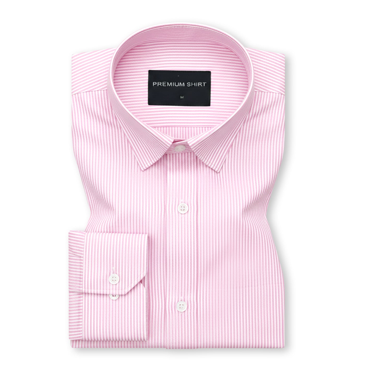 Pink Cotton Blend Stripes Shirt for Men