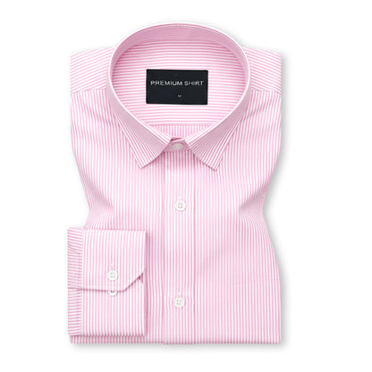 Pink Cotton Blend Stripes Shirt for Men