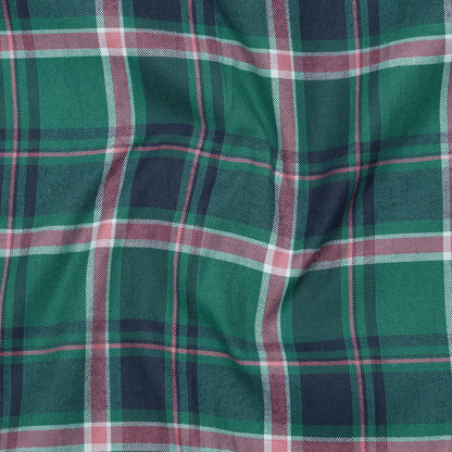 Pack of 2 Moss Green & Pale Pistachio Classic Check Cotton Shirts Bundle For Men