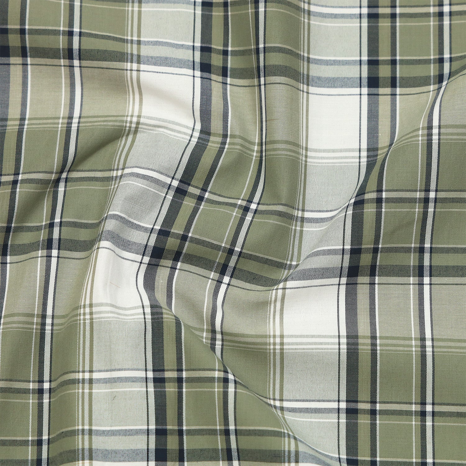 Pack of 2 Olive Green & Navy Blue Classic Check Cotton Shirts Bundle For Men