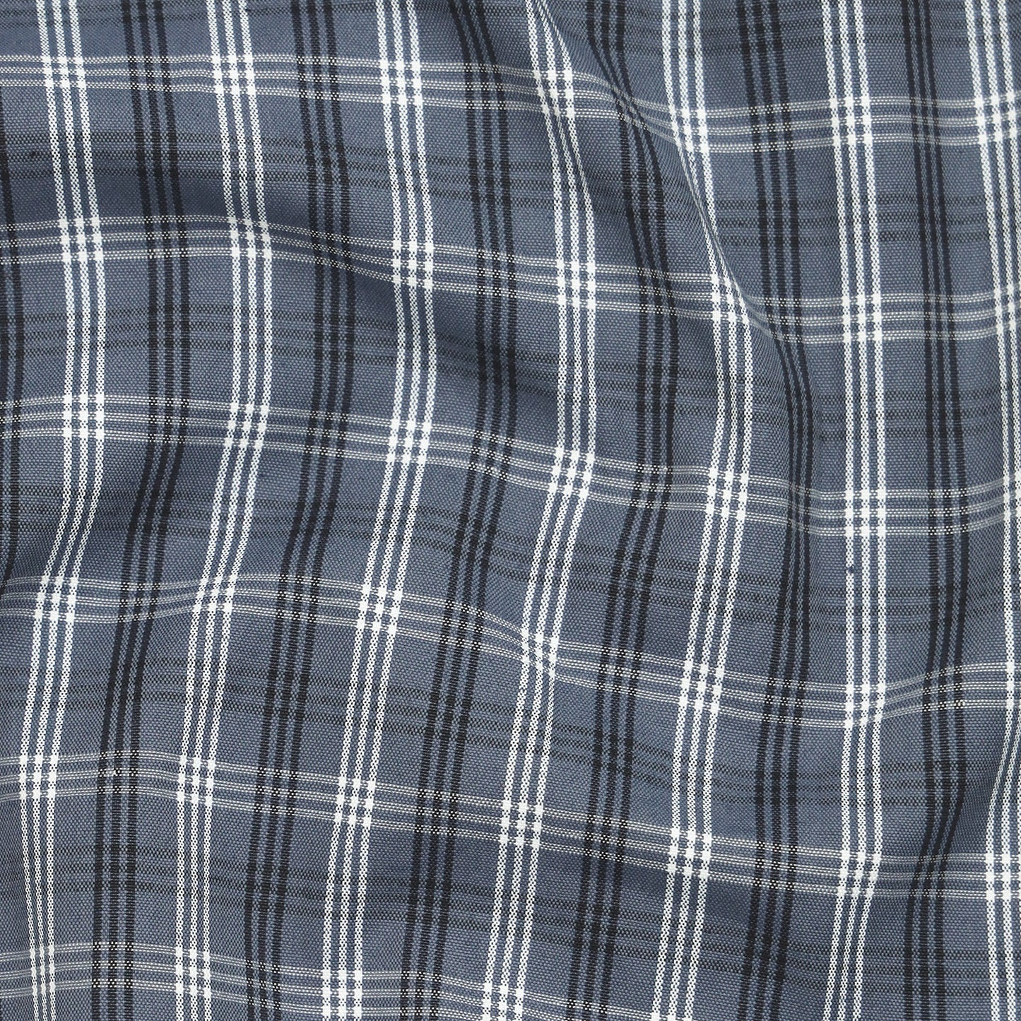 Dark Grey Classic Check Cotton Blend Shirt For Men