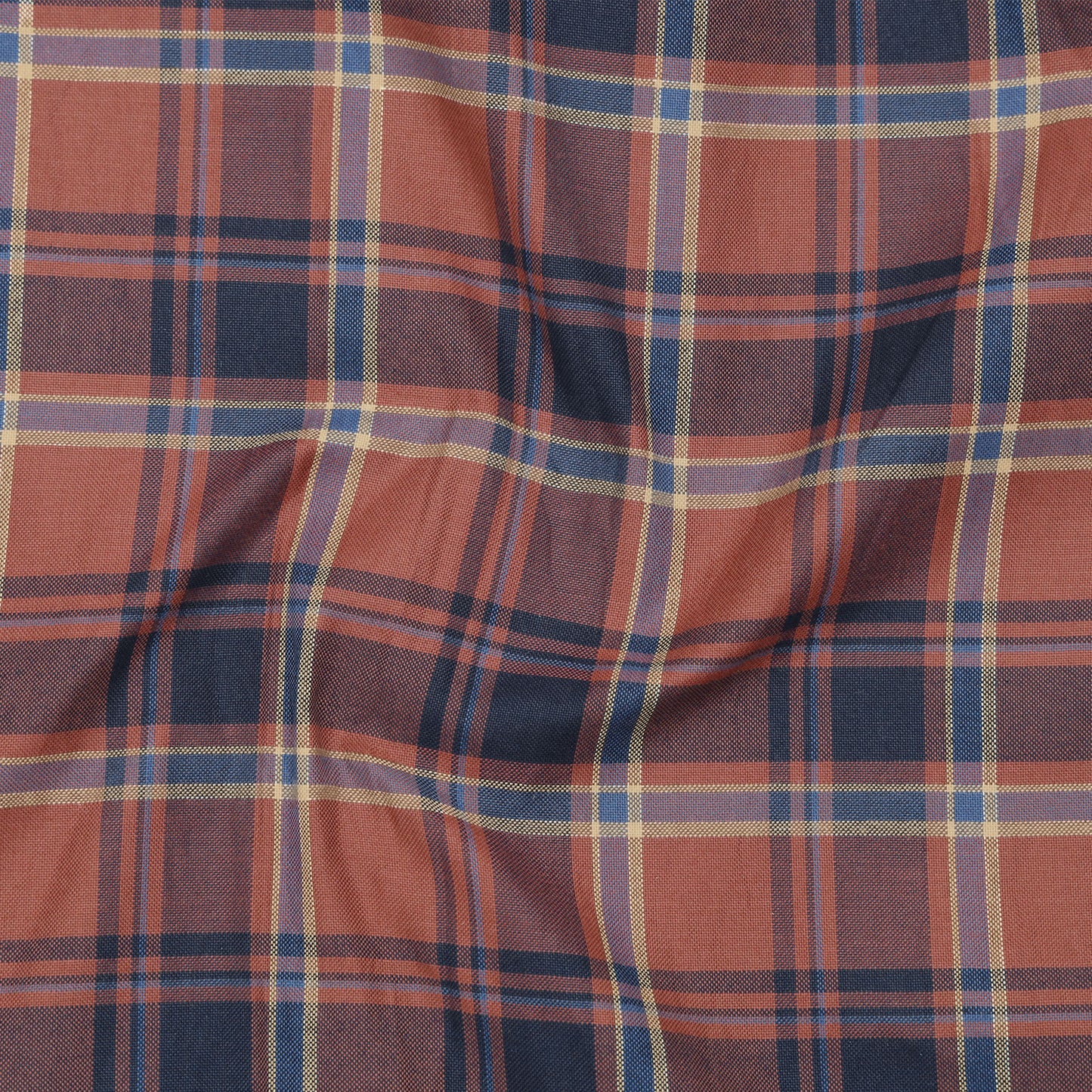 Rusty Brown Classic Check Cotton Shirt for Men