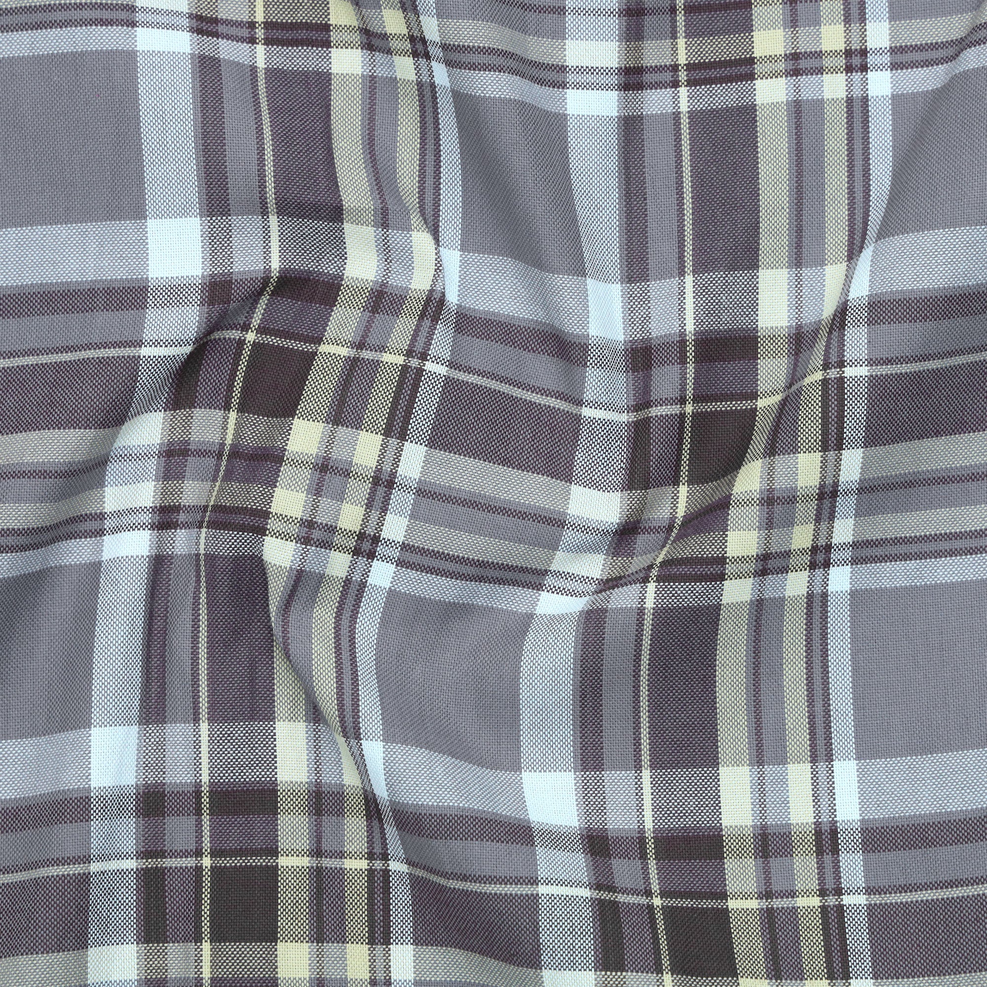 Pack of 2 Walnut Beige & Graphite Mustard Classic Check Cotton Shirts Bundle For Men