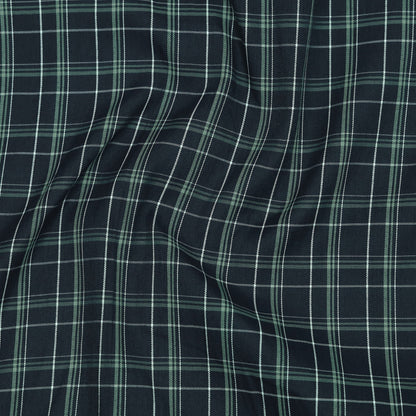Midnight Green Classic Check Cotton Blend Shirt for Men