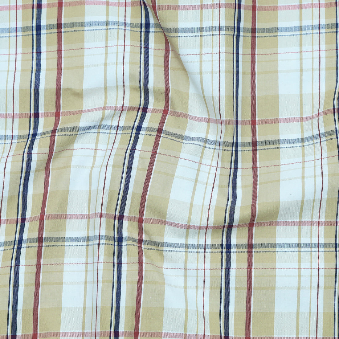 Golden Beige Classic Check Paper Cotton Shirt for Men