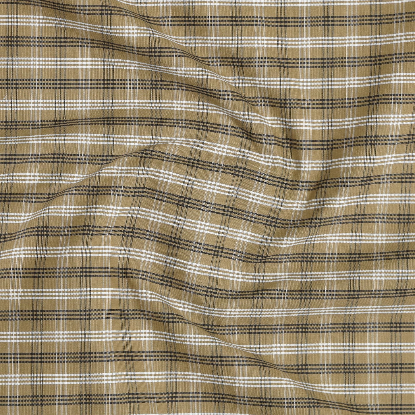 Tan Classic Check Cotton Blend Shirt For Men