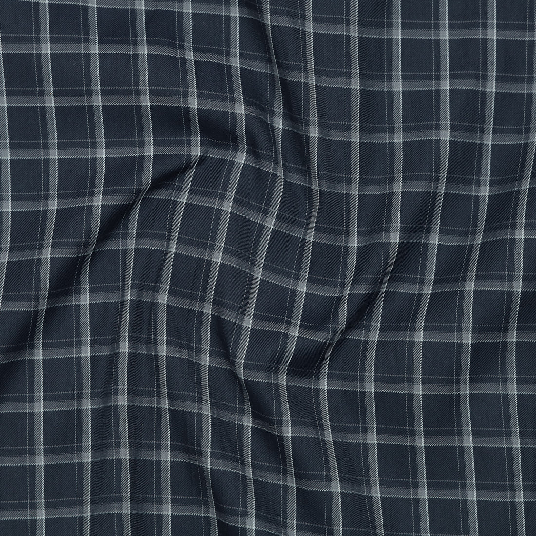Dark Sapphire Classic Check Cotton Blend Shirt for Men