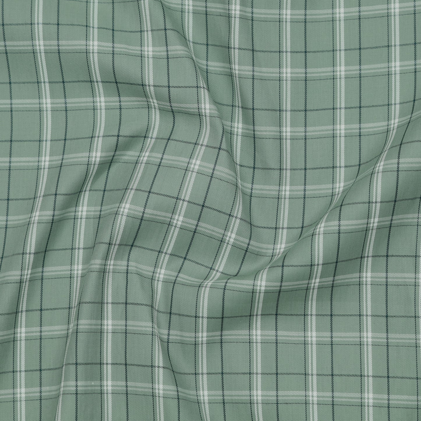 Sage Green Classic Check Cotton Blend Shirt for Men