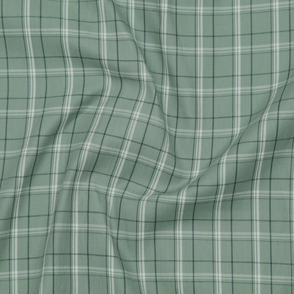 Sage Green Classic Check Cotton Blend Shirt for Men
