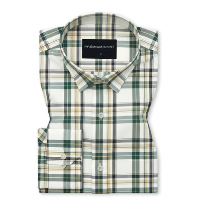 Amber Forest Classic Check Paper Cotton Shirt For Men