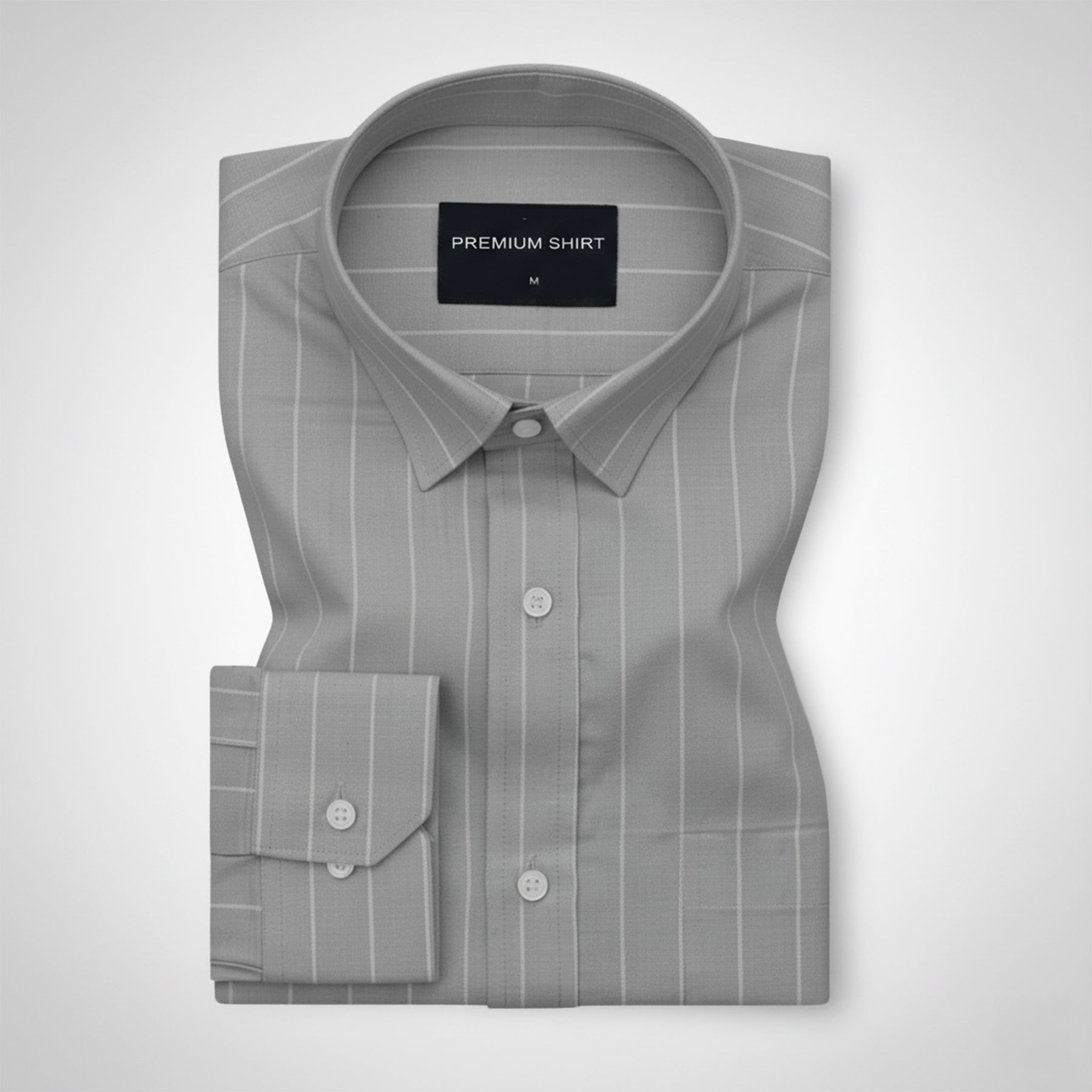 Ash Grey Pinstripe Oxford Shirt