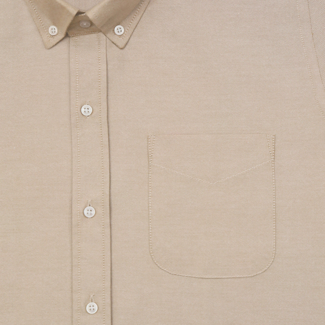 Beige Oxford Cotton Shirt For Men