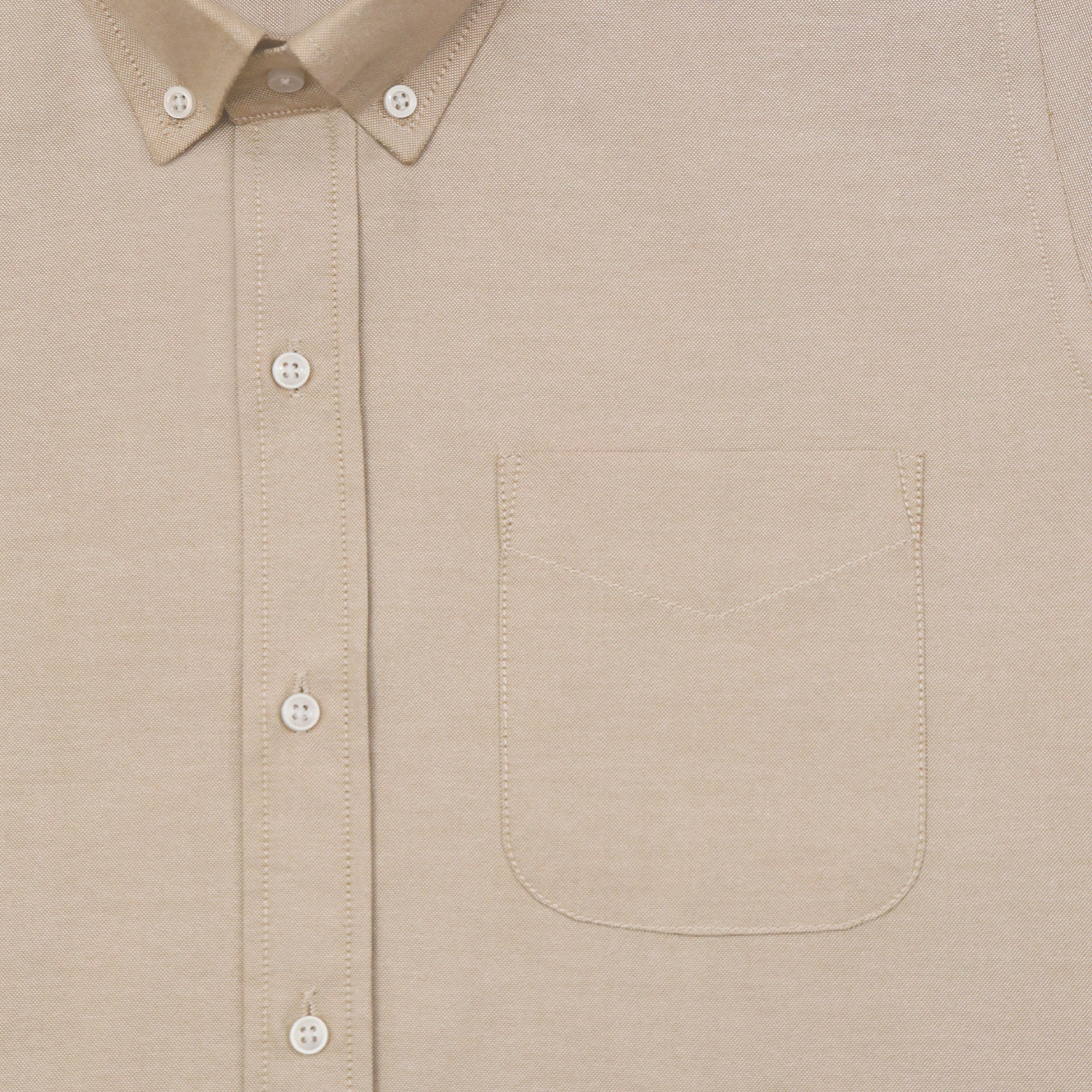 Beige Oxford Cotton Shirt For Men
