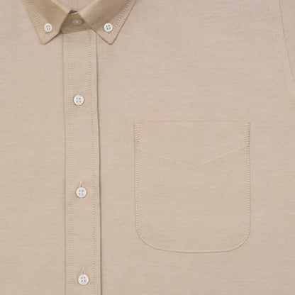 New Beige Oxford Cotton Shirt For Men