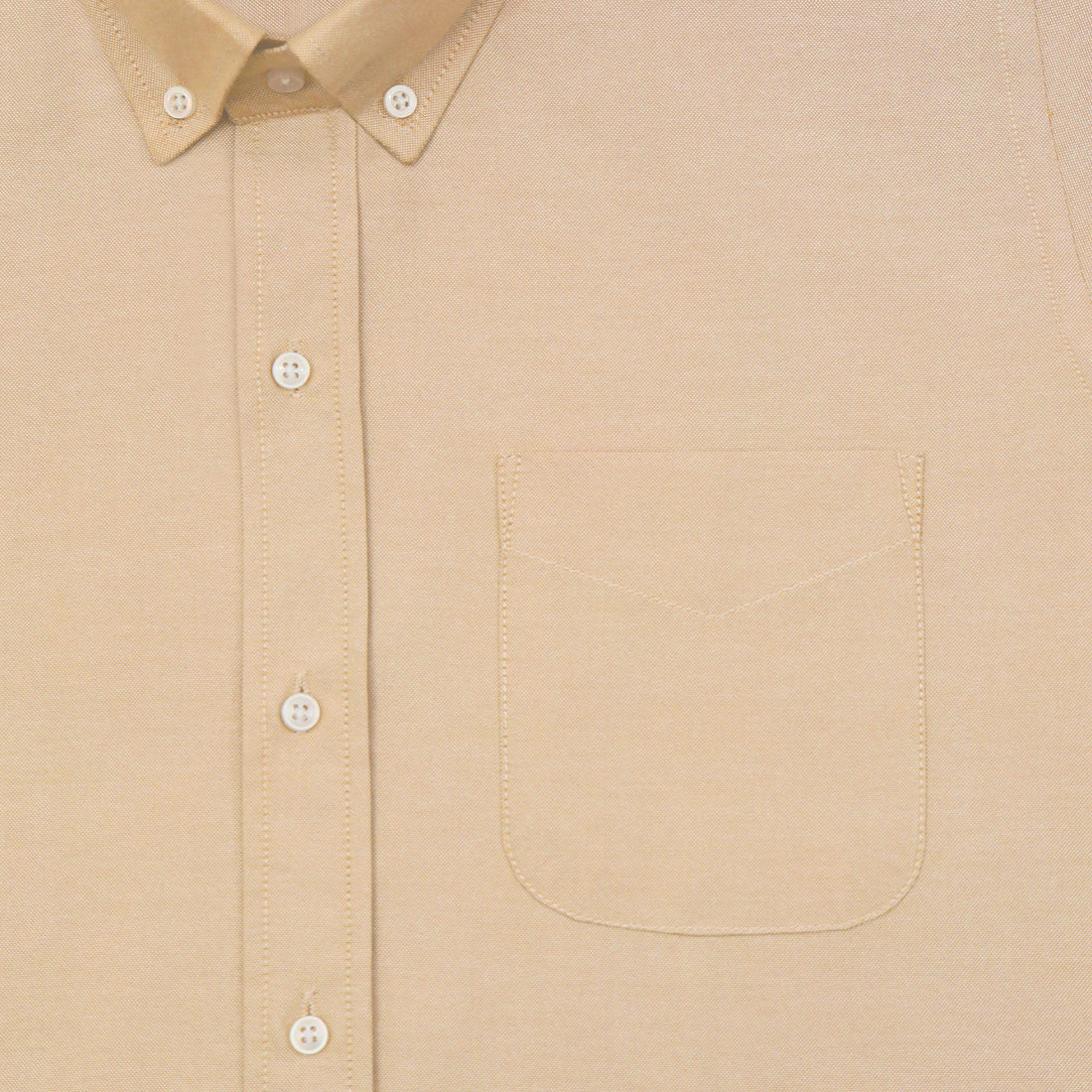 Cream Oxford Cotton Shirt For Men