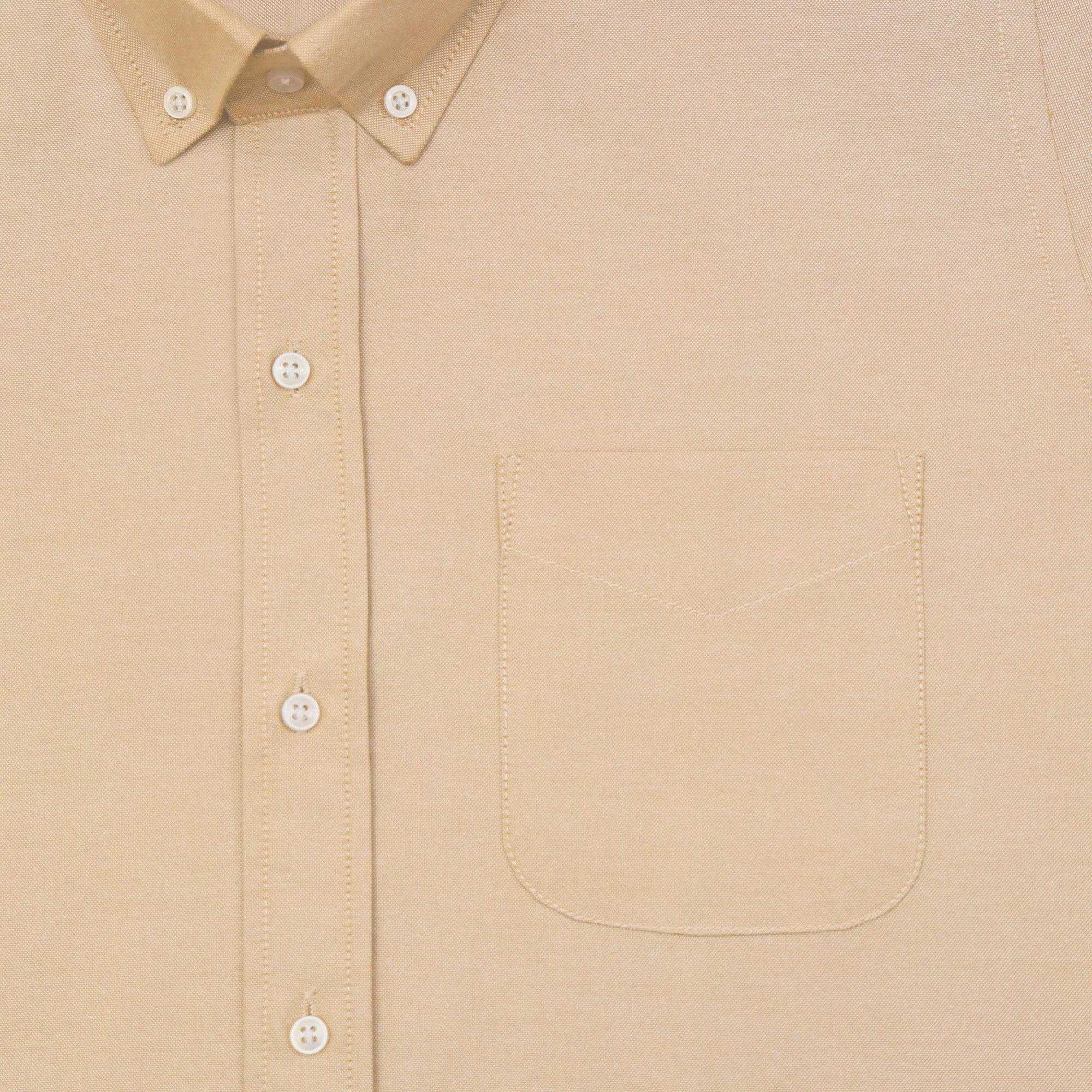 Cream Oxford Cotton Shirt For Men