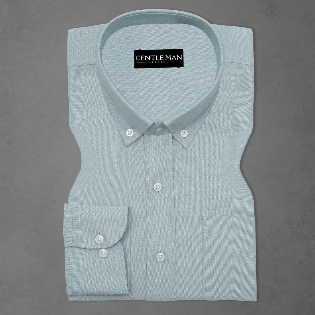 Cyan Blue & White Oxford Cotton Shirts Bundle For Men