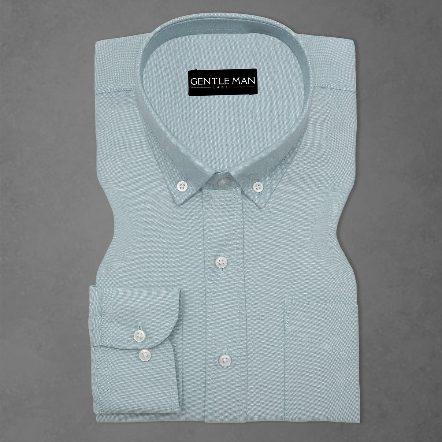 Pack of 2 Cyan Blue & White Oxford Cotton Shirts Bundle For Men