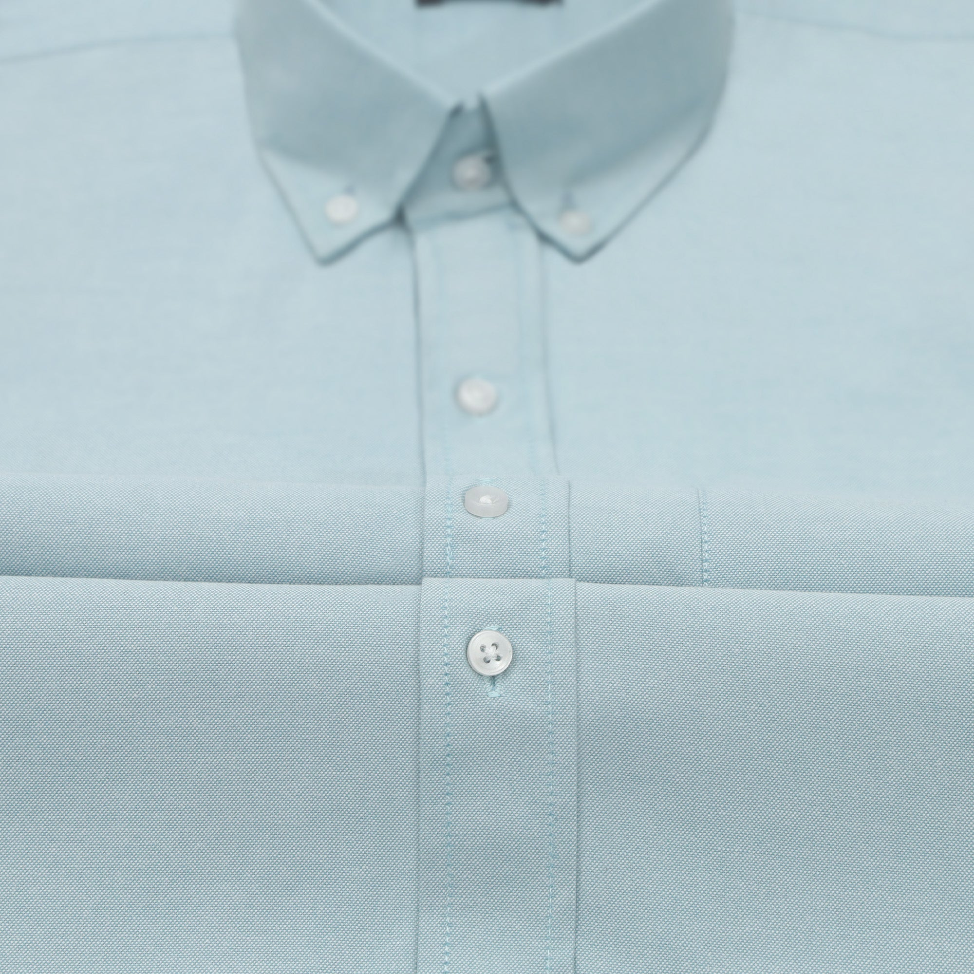 Cyan Blue Oxford Cotton Shirt For Man
