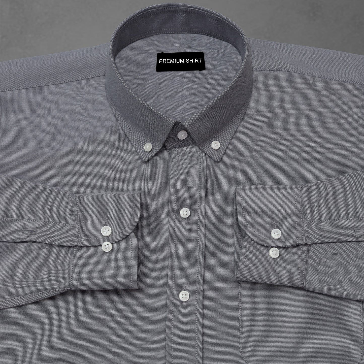New Dark Grey Oxford Cotton Shirt For Men