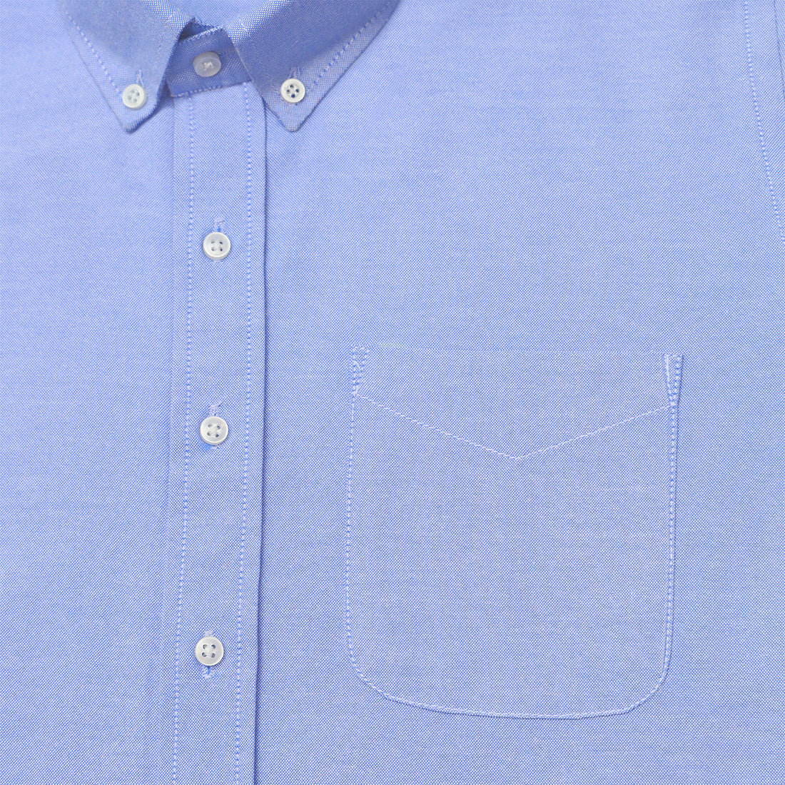 Denim Blue Oxford Cotton Shirt For Men