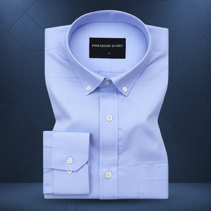 New Denim Blue Oxford Cotton Shirt For Men