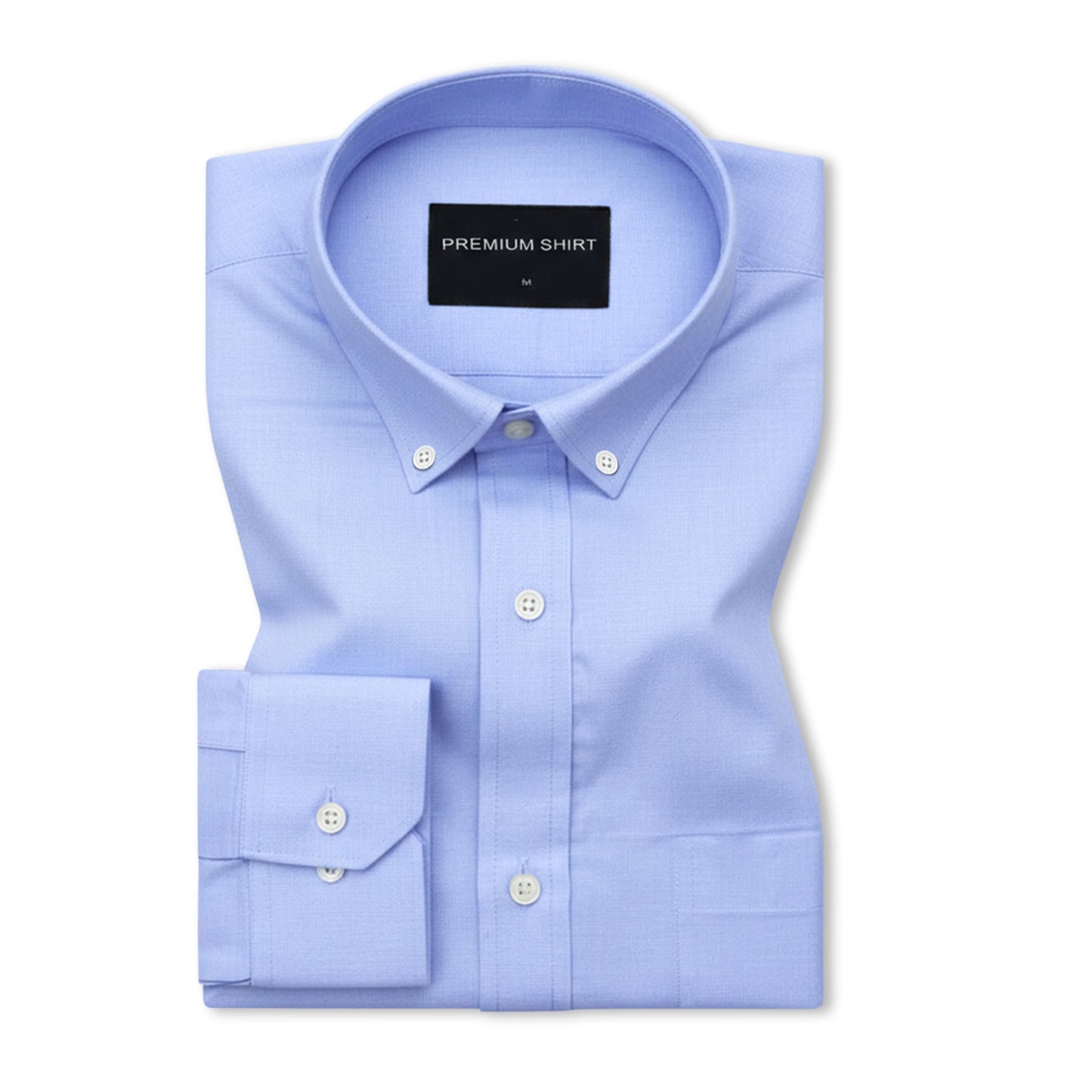 Denim Blue Oxford Cotton Shirt For Men