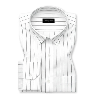 Fine Black Pinstripe Linen Shirt For Men